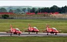 The Royal Air Force Aerobatic Team (RAF), the Red Arrows arriving at Aberdeen Airport.
Picture by KENNY ELRICK
