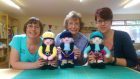 Sharon Robertson, Elizabeth Wood and Natalie Whyte have all helped knit the pipers.