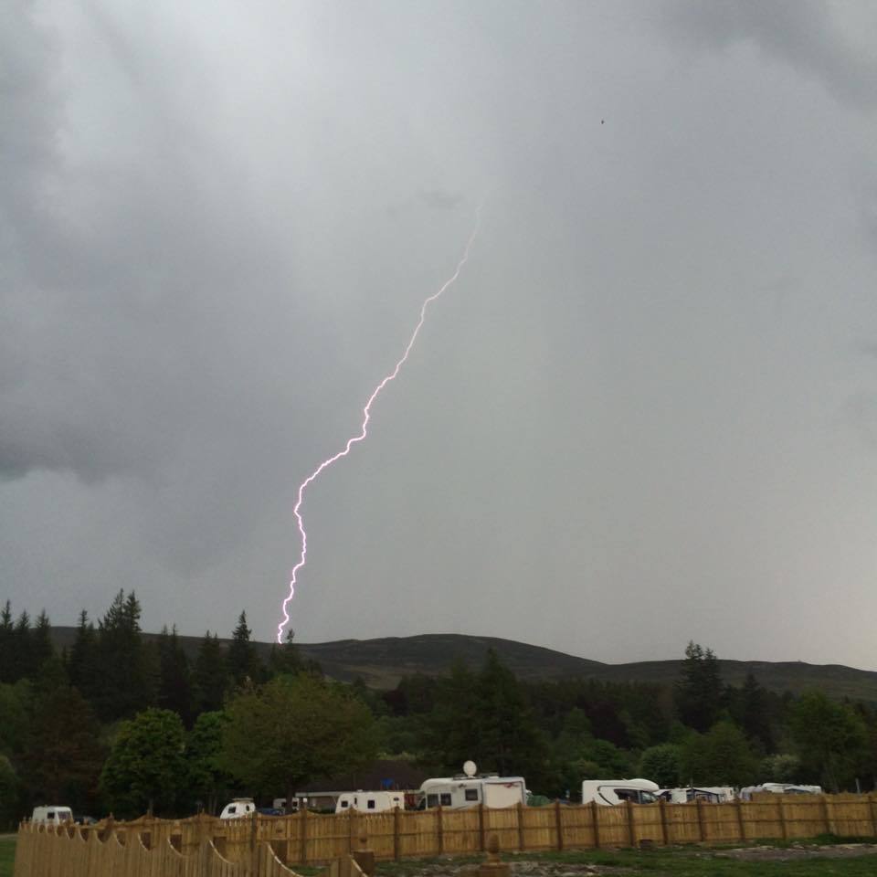 Thunder in Ballater this morning. Credit: Ballater Caravan Park.