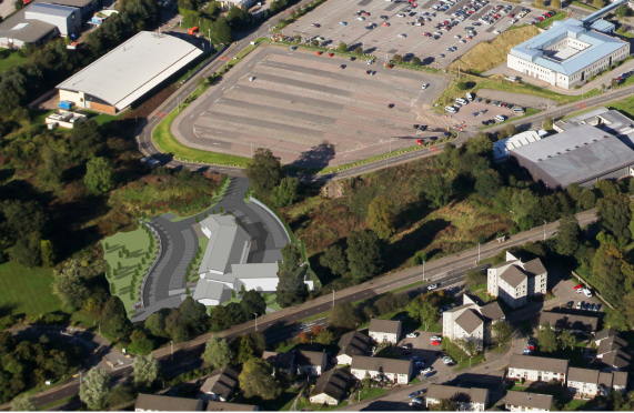 The new Foresterhill Health Centre will be built on land to the south west of Aberdeen Royal Infirmary's primary staff car park
