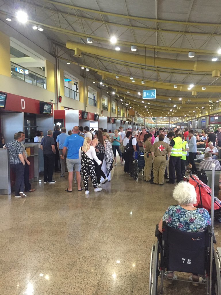 Holidaymakers have been waiting more than 30 hours to get home
