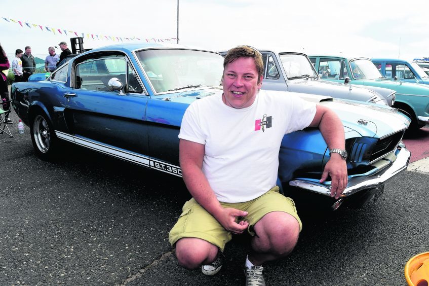 KEITH STEWART FROM ABERDEEN WITH HIS 1965 FORD MUSTANG GT350