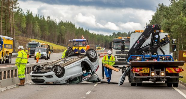 Scene of the crash on the A9