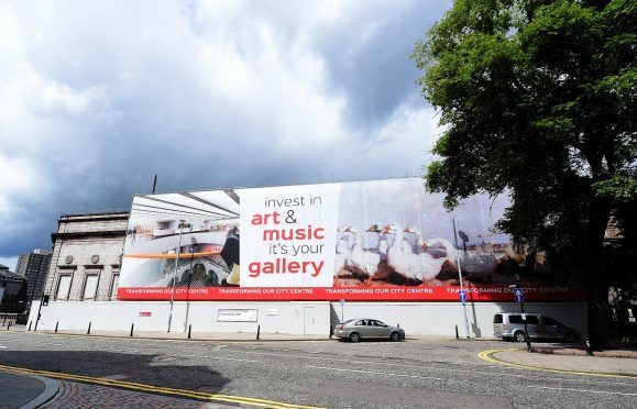 The gallery has been covered in a 12 metre high wrap