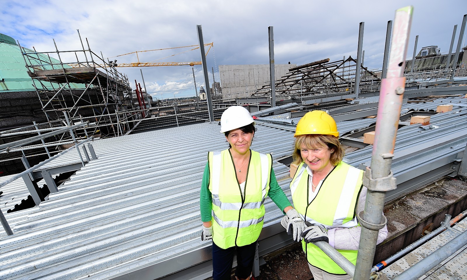 View from the top of Aberdeen Art Gallery as work continues