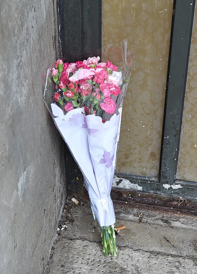 Tributes at the scene of the incident in Aberdeen