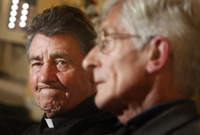 Father Patrick Keegans (left) and Dr Jim Swire, who lost his daughter in the Lockerbie terrorist attack