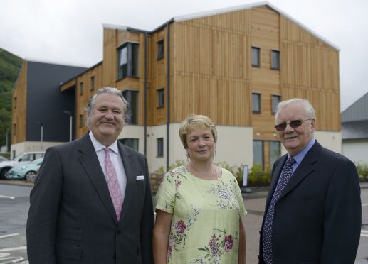 Patrick Hughes (left), of Cityheart, with Fiona Larg, of UHI, and Alan Ashworth, of West Highland College UHI, at the new student accommodation