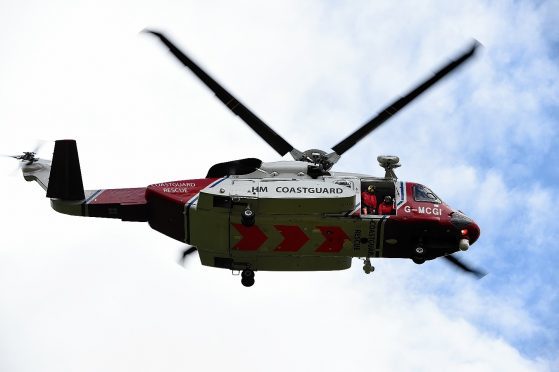 Coastguard helicopter.