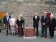The Battle of Harlaw service was held at Chapel of Garioch Church yesterday, Pictured: (L-R) Norman and Mary MacPhearson, Leslie and David Leslie, Rev Martyn Sanders, and Albert and Linda Thompson. Credit: Angela Hogg.