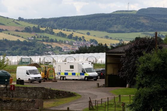 Police at the scene of the fire in Perthshire