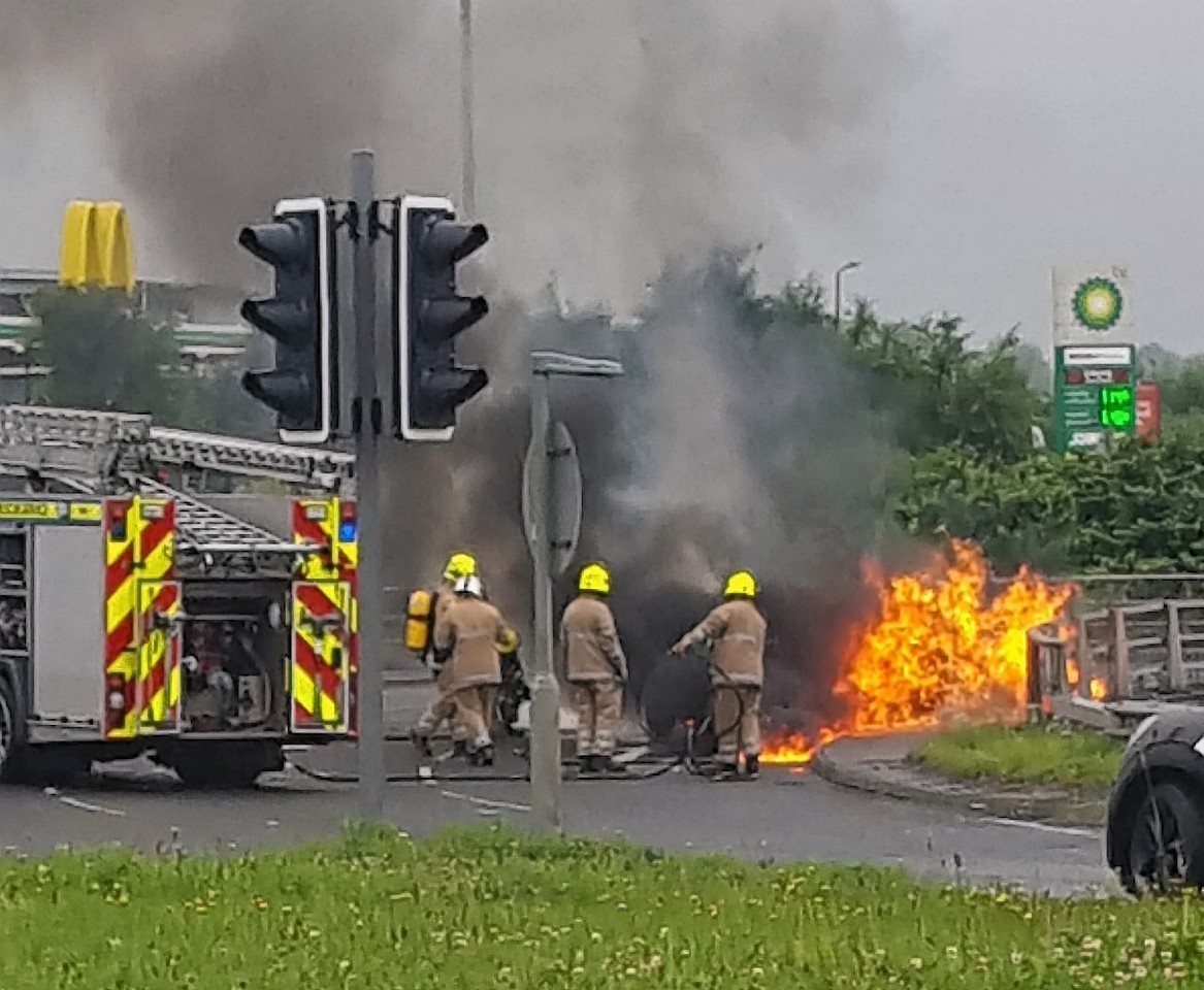 A driver has told of the terrifying moment she escaped from her burning car