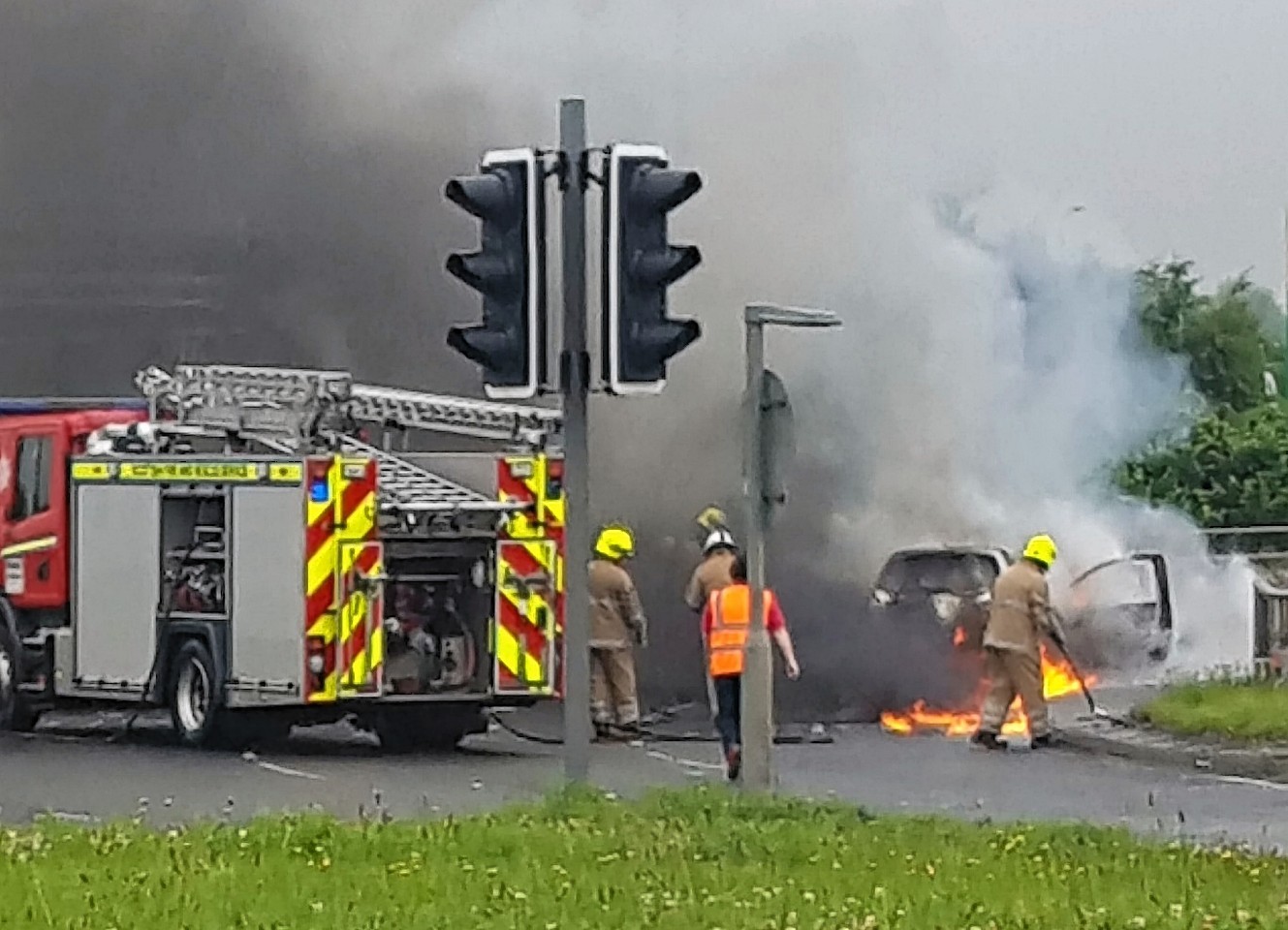 A driver has told of the terrifying moment she escaped from her burning car