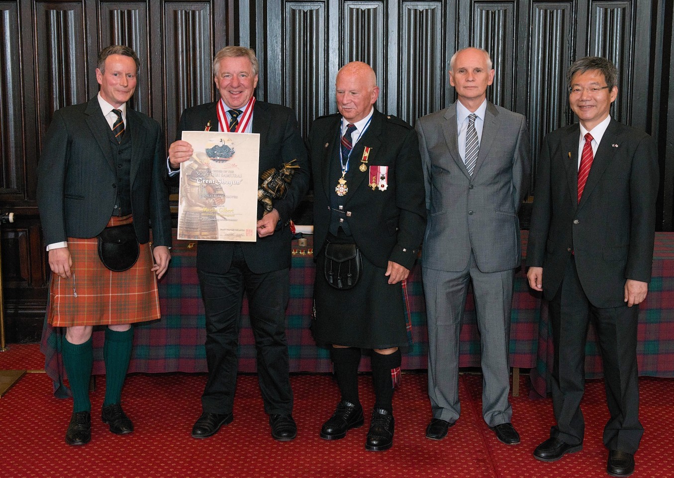 Martin Gilbert receives his Scottish Samurai award