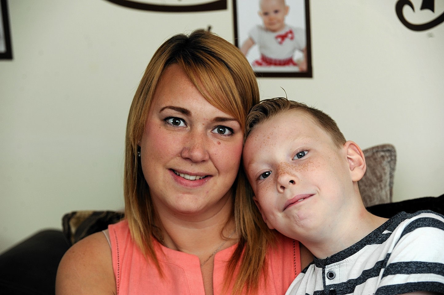Nicola Nash with son Kai at their home in Elgin