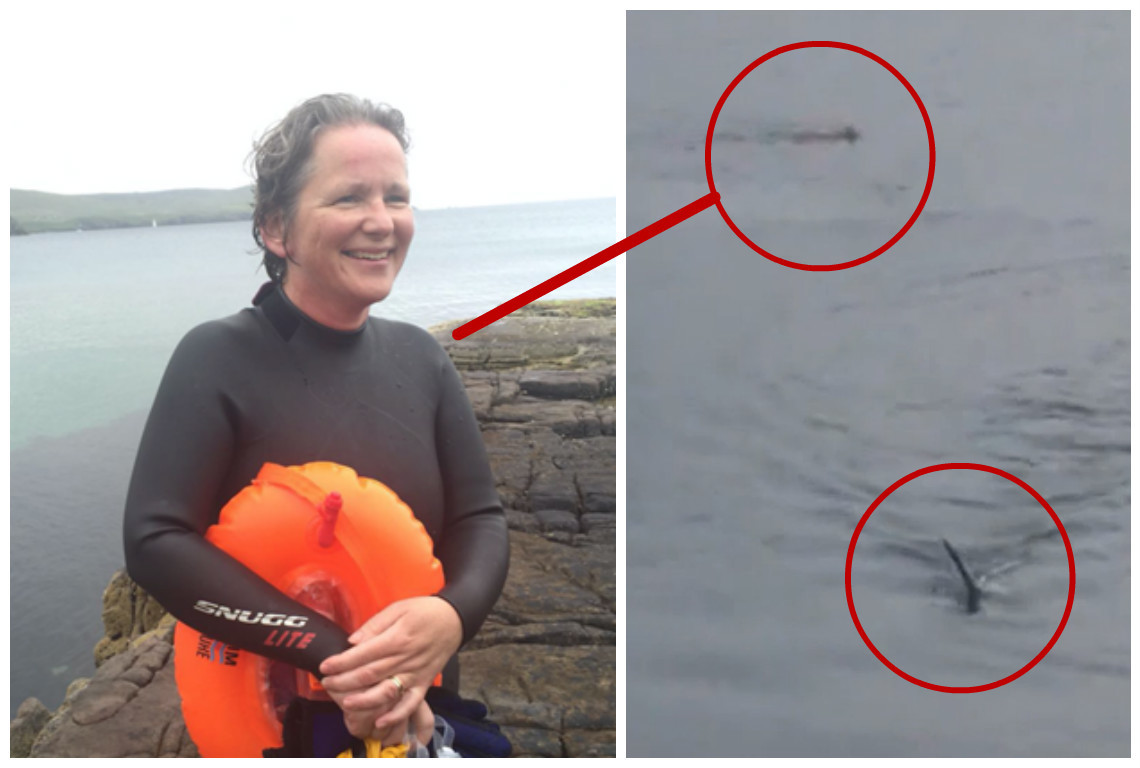 Catriona Barr was swimming off Lerwick