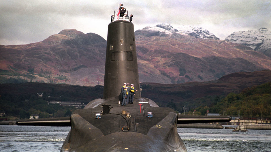 The Royal Navy's 16,000 ton Trident-class nuclear submarine Vanguard