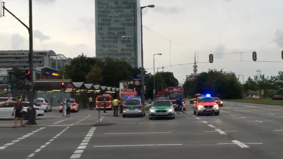 Police respond to a shooting at a shopping centre in Munich (AP) 