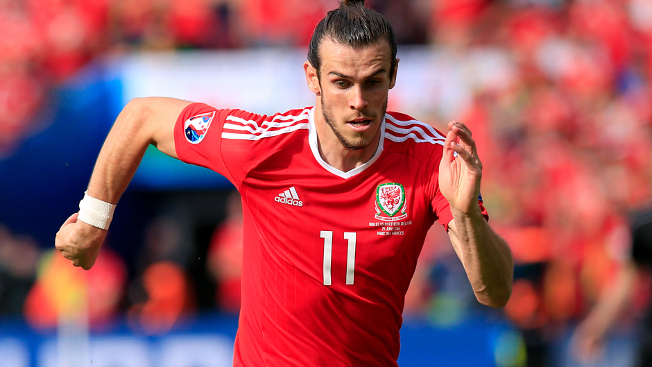 Gareth Bale in action for Wales during the Euros