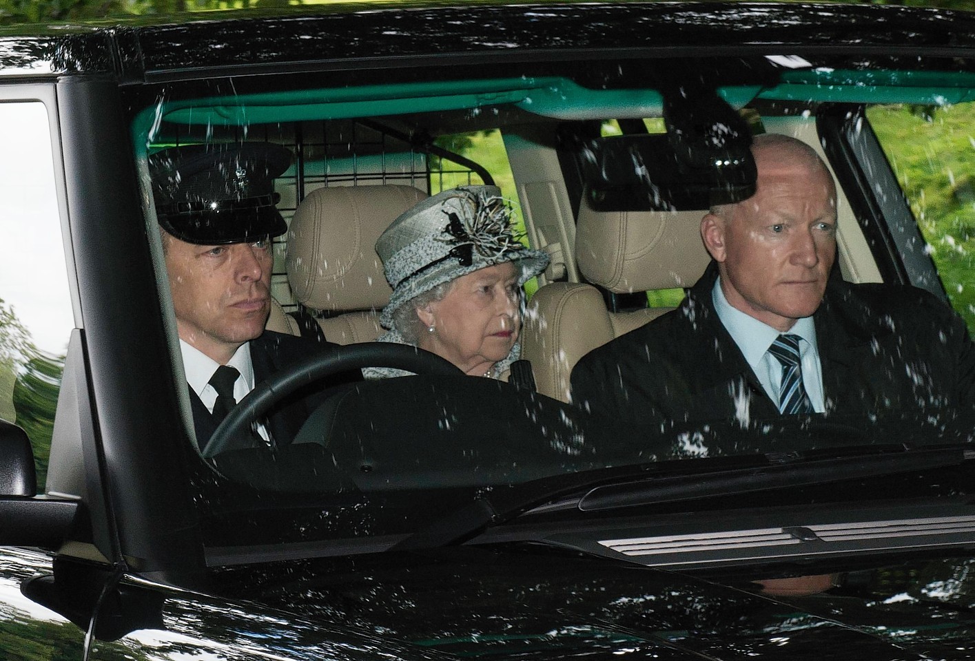 The Queen arrives at Crathie Kirk, Aberdeenshire