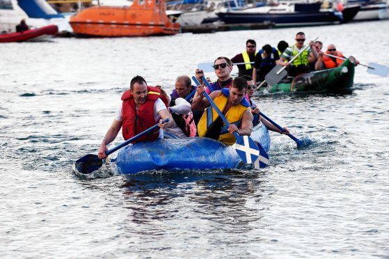 The popular raft race event is a highlight of Scottish Week.