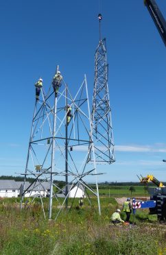 The pylons near Duffus Road have been replaced with underground cables.