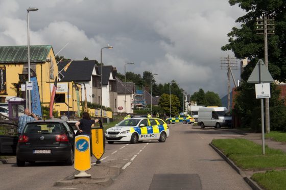 The scene of the accident on the A830 near Fort William