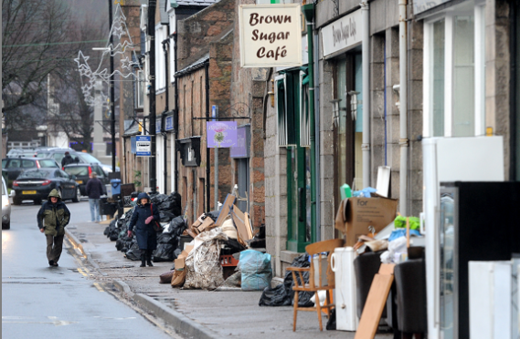 Bridge Street in Ballater was one of the worst affected areas