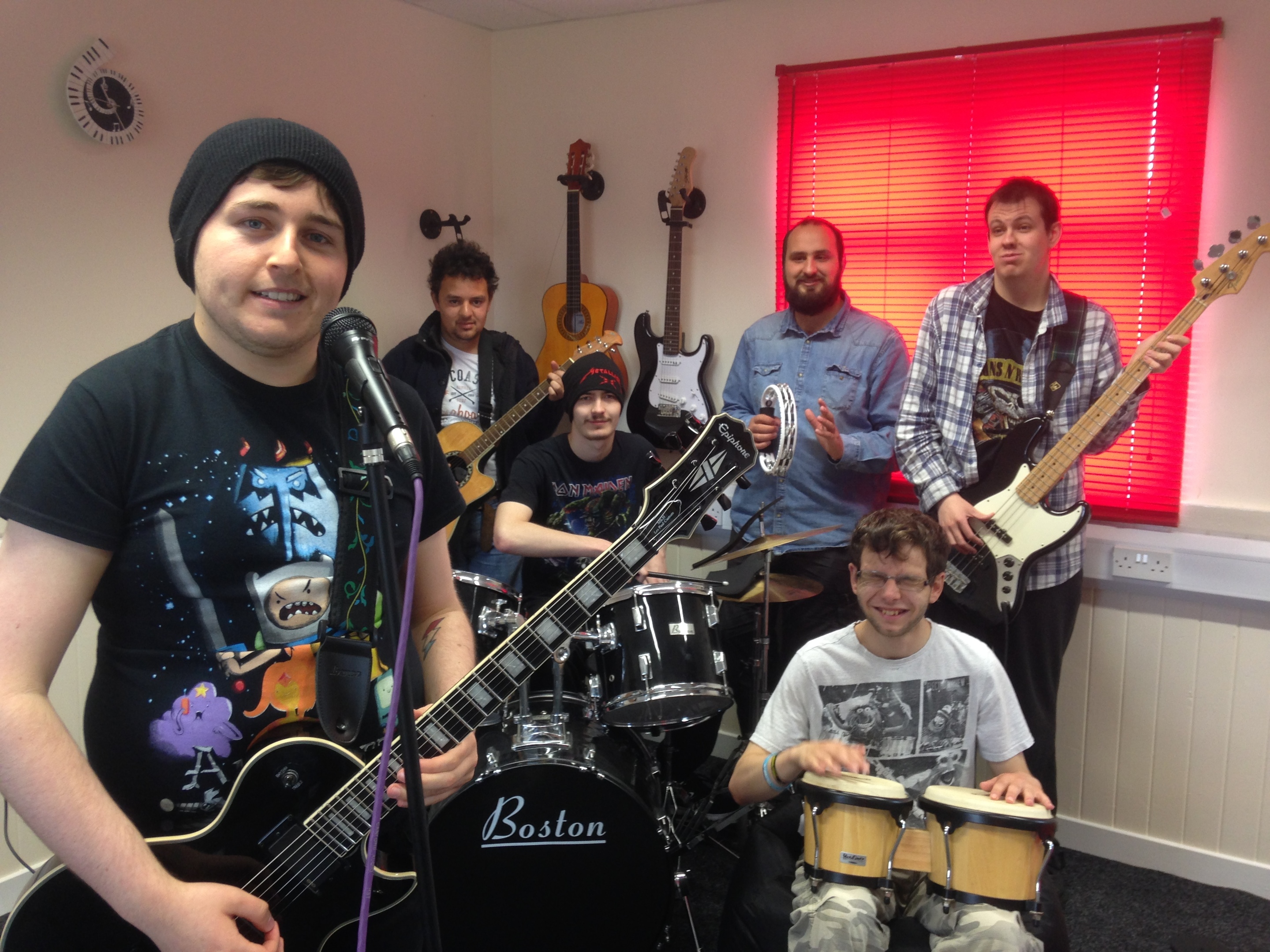 L-R: Lewis Creamer, David Jamieson, Jack Williams, James Maxwell, Jim Morton and, on the floor, Cameron Welsh