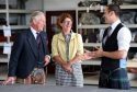 The Duke of Rothesay speaks with director Annie Stewart and Vincent Kilcollins  on his tour of the new factory of Anta in Fearn, Ross-shire. (Picture: Sandy McCook).