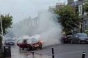 Fire crews were called to a car blaze in Aberdeen.