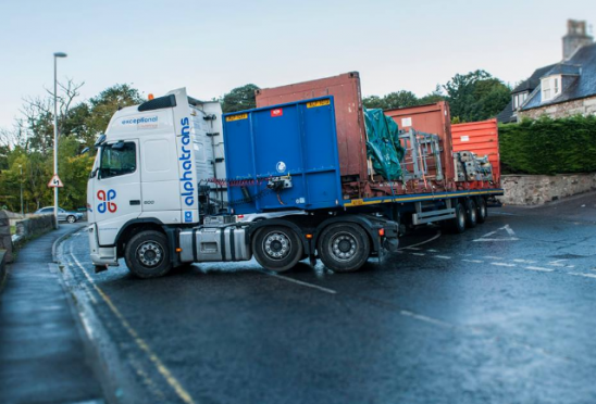 The junction between Malcolm Road and North Deeside Road is problematic for HGV drivers