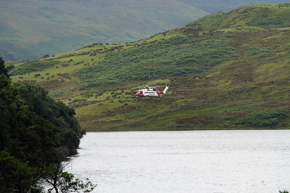 The helicopter over the loch