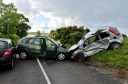 A man has escaped with minor injuries following a three-car smash in Aberdeen. (Picture: Kami Thomson).