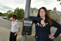 Karen MacLean with her 11-year-old son Alastair at the busy crossing