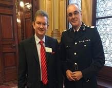 New Crimesoppers national chairman Jim Ferguson with  Chief Constable Phil Gormley