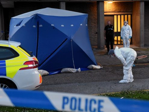 Police attend an incident at Donside Court, Tillydrone. 
Picture by KEVIN EMSLIE