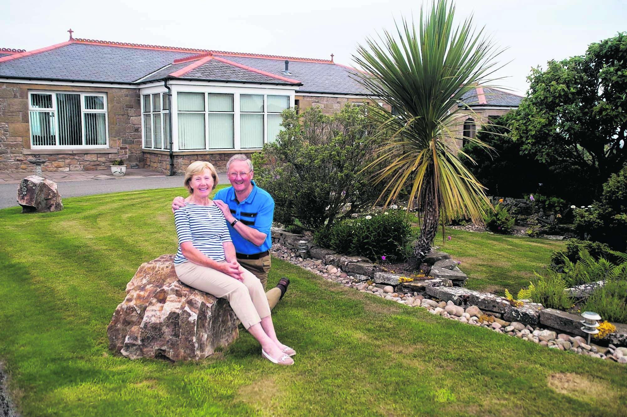 Graham and Doreen Brain at their home, The Sheans, Lodge Road, Hopeman. 