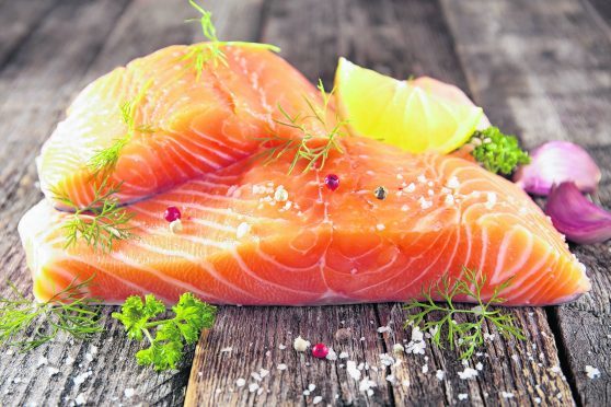 raw salmon fillet