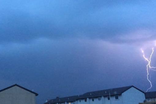 Lightning strikes over Buckie