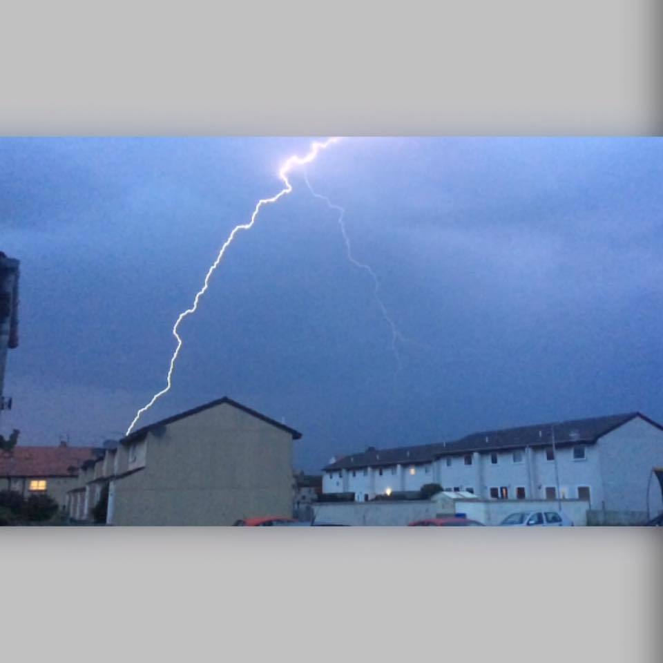 Lightning strikes over Buckie