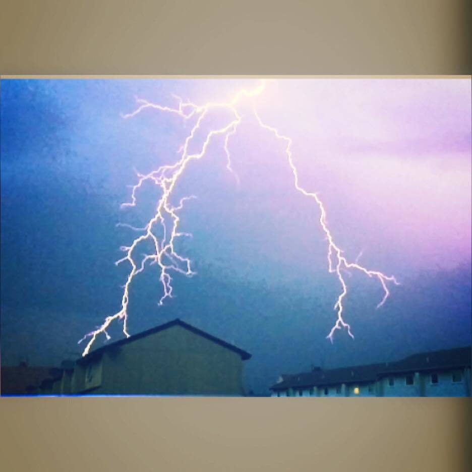 Lightning strikes over Buckie