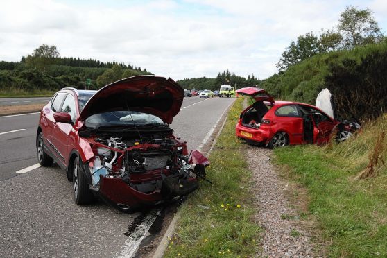 The scene of the accident on the A9 near the Munlochy junction
