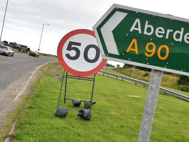 The 50mph limit on the A90 Aberdeen to Ellon road has proved controversial