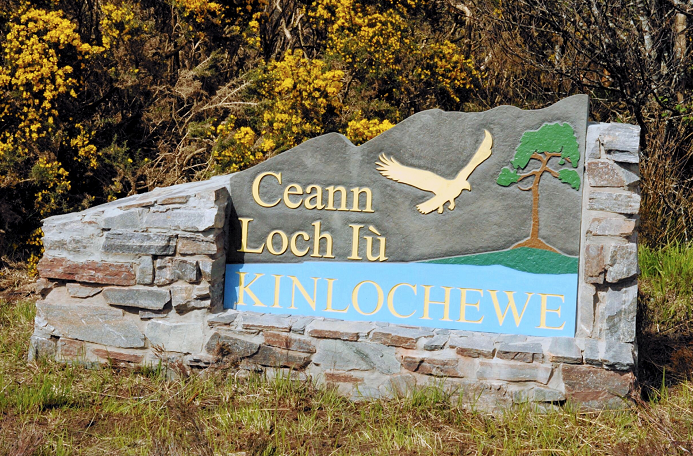 The village of  Kinlochewe below Beinn Eighe close to Loch Maree in Wester Ross