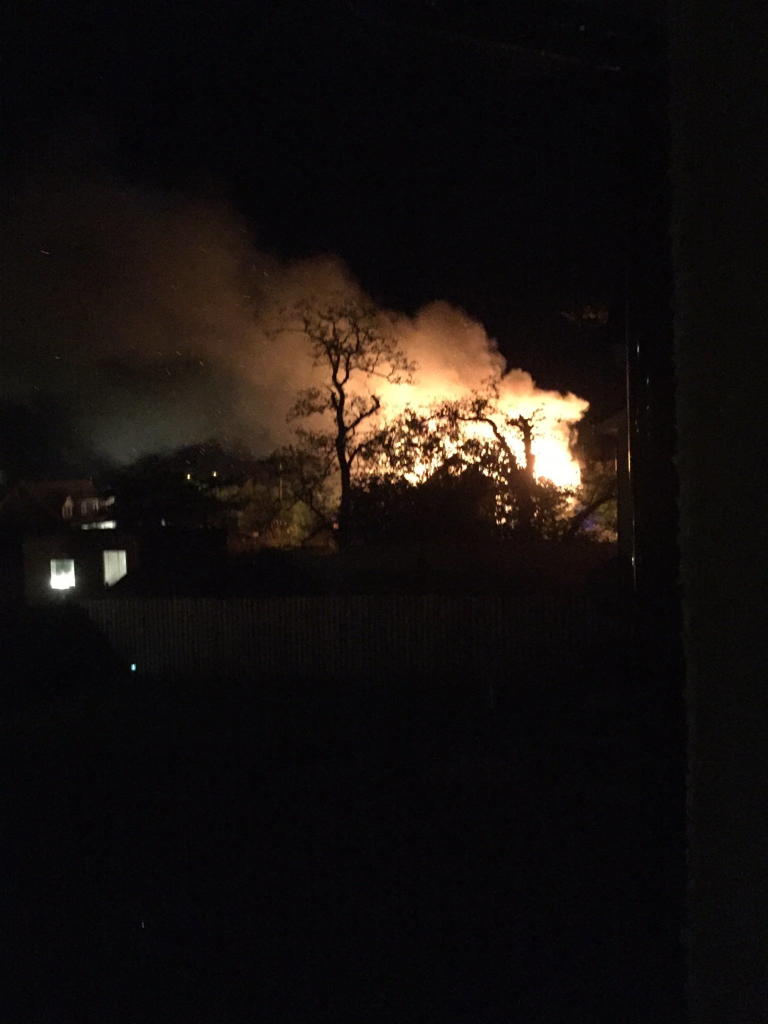 Fire at the Hillside House Hotel near Portlethen. Picture by Twitter user @NienHagh