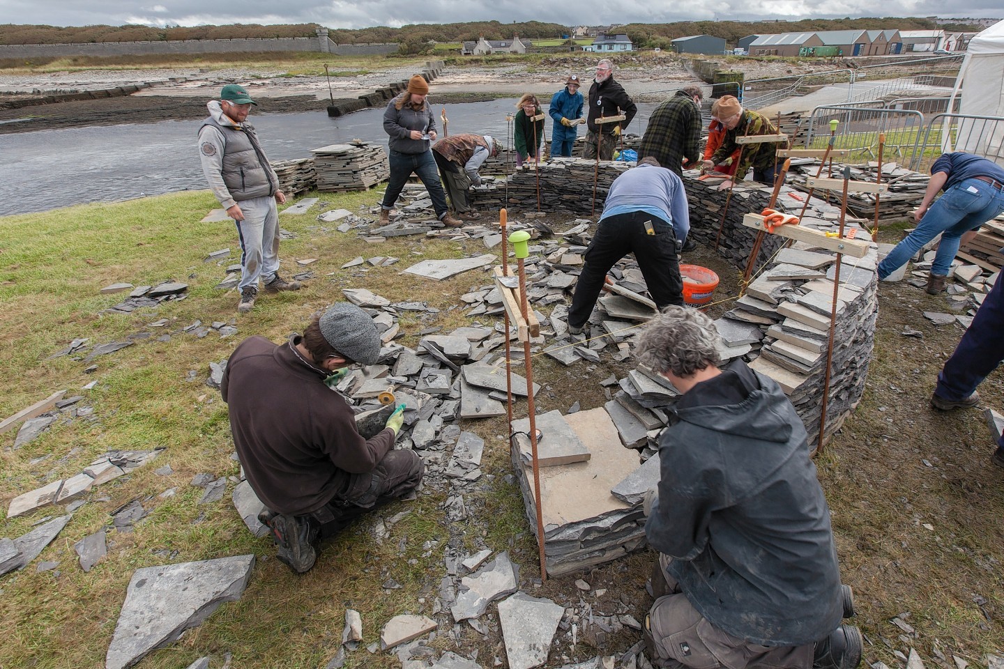 Drystone wallers demonstrate their rare talent, leaving a prized legacy as a gift to the Thurso community.