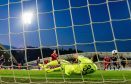 Jasmin Handanovic saves Aberdeen striker Adam Rooney's penalty in last year's Europa League