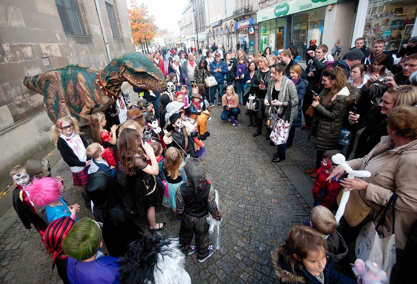 Halloween family day in Elgin city centre.