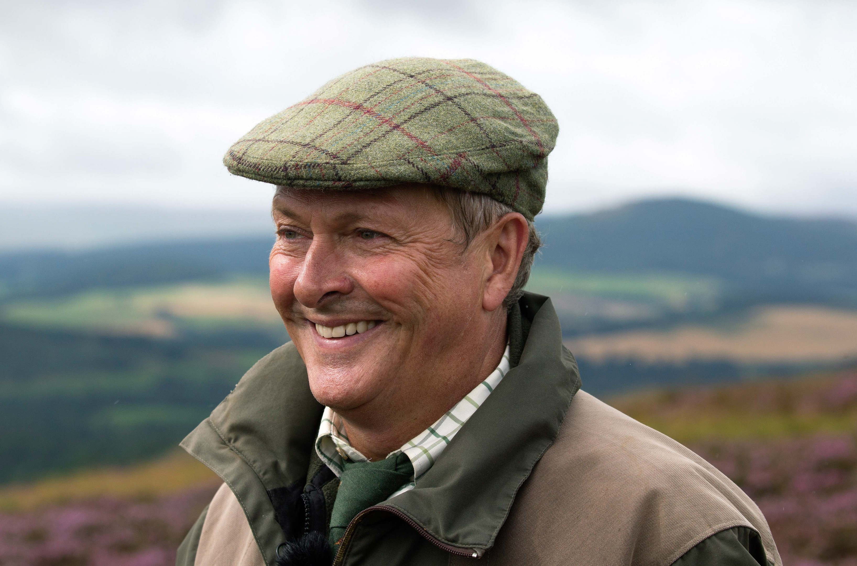 The Glorious Twelfth launcehd by the Gift of Grouse on The Abercairny Estate near Crieff in Perthshire…12.08.16 Chef Nick Nairn pictured on the grouse moors of the Abercairny estate this morning where he bagged himself a brace of grouse on the opening day of the Grouse season Picture by Graeme Hart. Copyright Perthshire Picture Agency Tel: 01738 623350 Mobile: 07990 594431